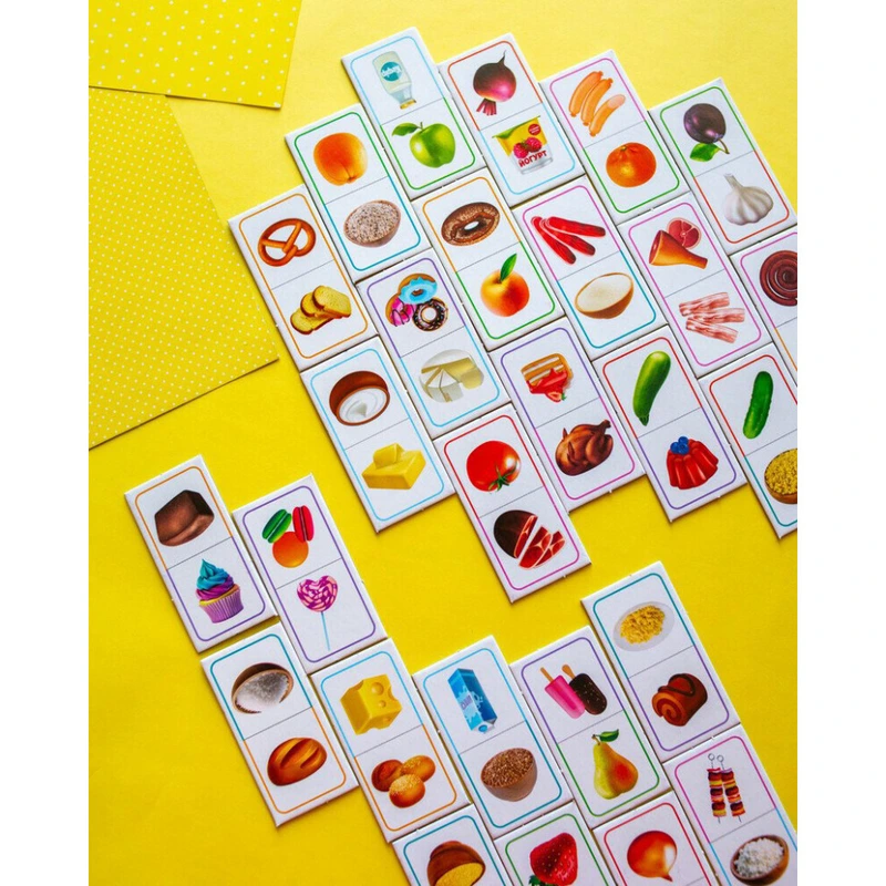 Дитяча настільна гра "Доміно. Продукти харчування" 10109169, 28 карток
