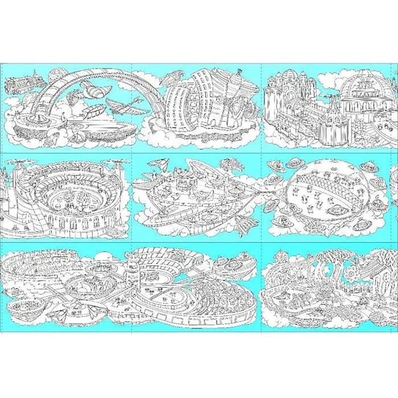 Дитяча розмальовка "Довжеле-е-е-езна подорож: На небі" 784002, довжина 4,5 метра