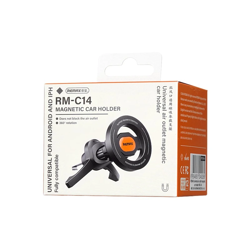 Автотримач для телефона REMAX Universal air outlet magnetic car holder RM-C14 Black