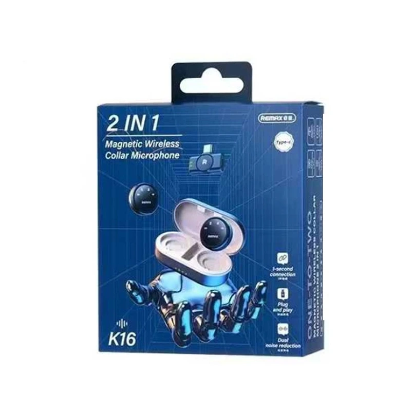 Бездротова мікрофонна система REMAX K16 dual-mic (Lightning) Black