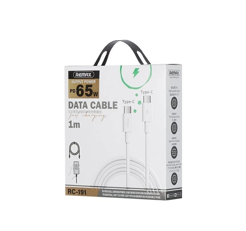 Кабель REMAX  Marlik Series PD 65W Fast Charging Cable RC-191 C-C  Type C-Type C-White