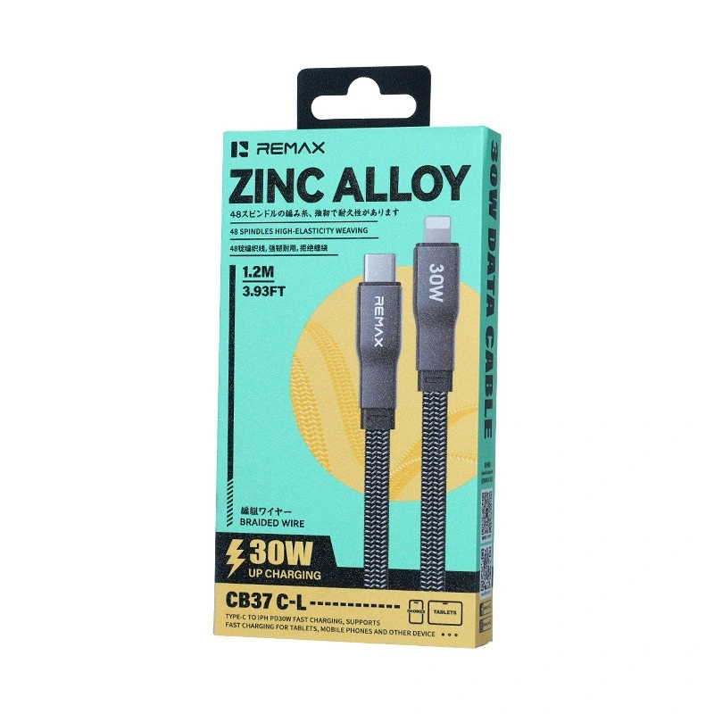 Кабель REMAX Pisces Series  Zinc Alloy Braided Data Cable CB37 1.2M (C-L)-30W