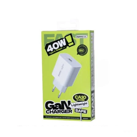 Мережевий зарядний пристрій REMAX Huiying GaN Fast Charging Charger  CA10(C40W) EU-white