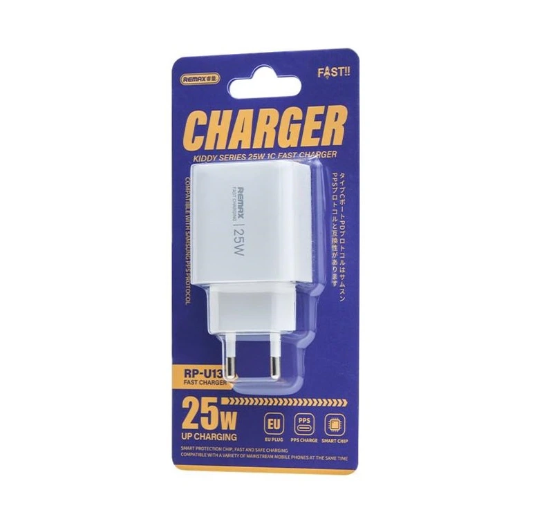 Мережевий зарядний пристрій REMAX Kiddy Series 25W 1C Fast Charger RP-U137 White