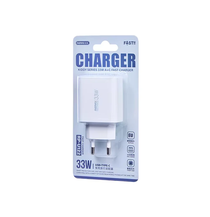 Мережевий зарядний пристрій REMAX Kiddy Series 33W A+C Fast Charger RP-U122 EU-White
