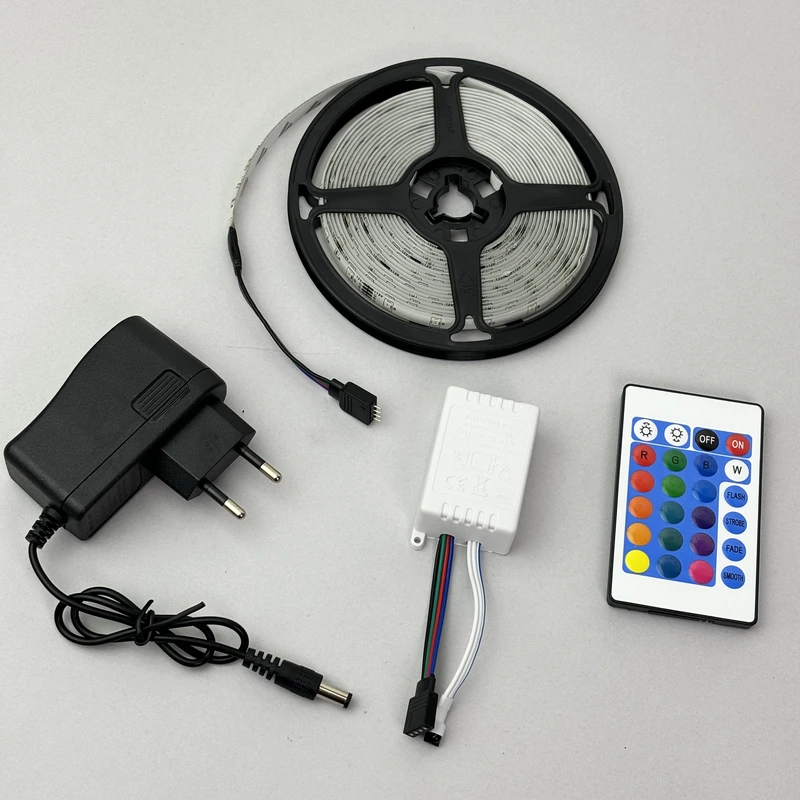Світлодіодна стрічка LED 3528 RGB с пультом 5м