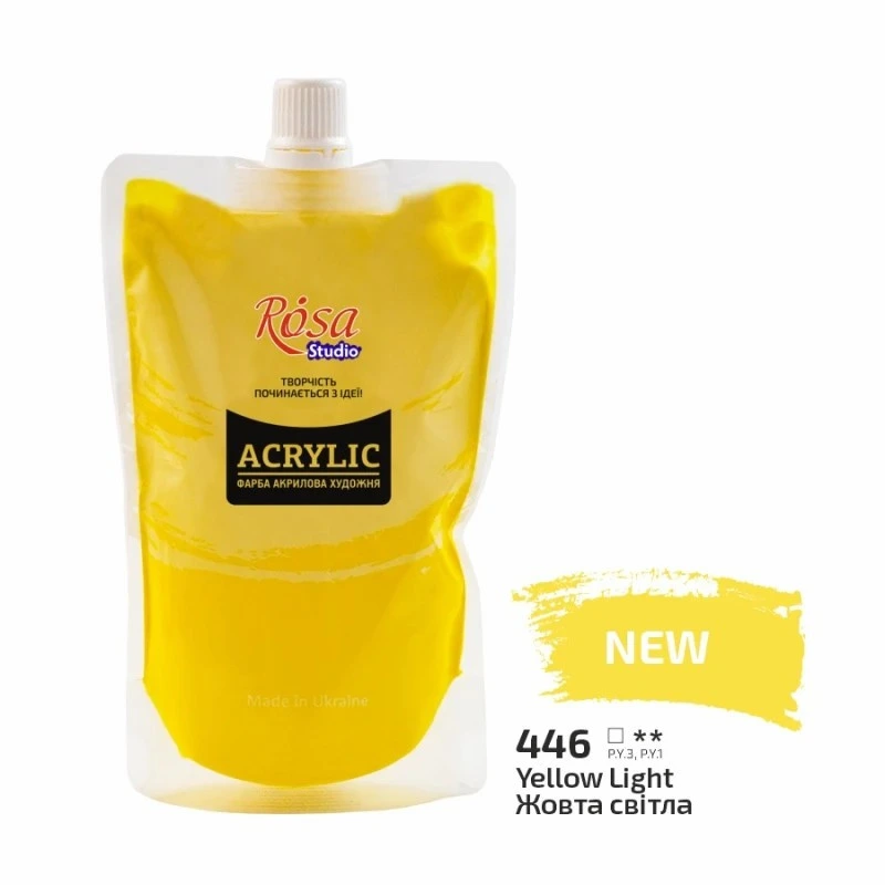 Фарба акрилова Жовта світла 323200446 (код 446), 200 мл
