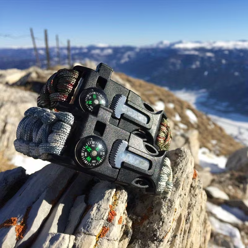 Браслет для виживання LT з паракорду 5-в-1 з компасом для кемпінгу, хакі