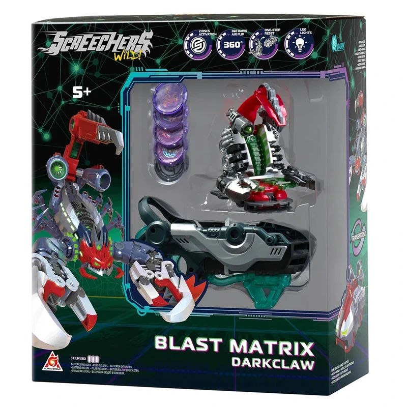 Ігровий набір SCREECHERS WILD! S5 L2 – ДАРККЛО (запускач-бластер, машинка-трансформер L2)