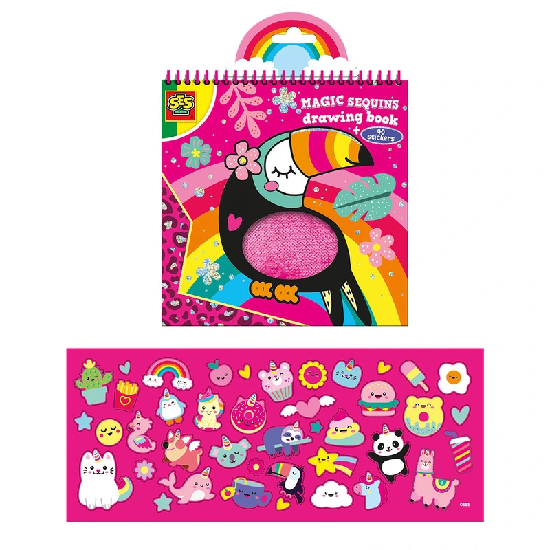 Книжка-розмальовка — БЛИСКІТКИ (15 аркушів для розфарбовування, 40 стикерів із блискітками)