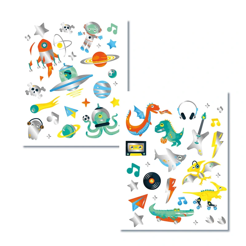 Набір тату-наліпок - МЕТАЛІК (50 наліпок)