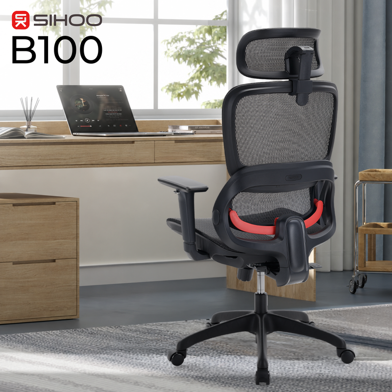 Крісло ергономічне офісне Sihoo B100 Mesh Black — фото 7
