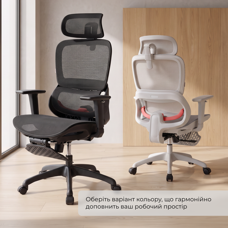 Крісло ергономічне офісне Sihoo B100 Mesh Black з підставкою для ніг — фото 17