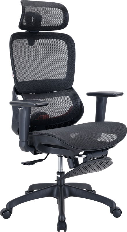 Крісло ергономічне офісне Sihoo B100 Mesh Black з підставкою для ніг — фото 3
