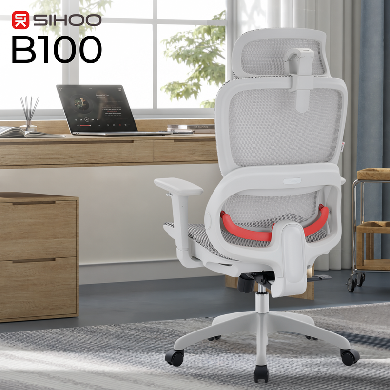 Крісло ергономічне офісне Sihoo B100 Mesh White — фото 7