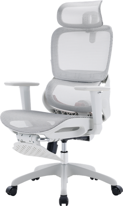 Крісло ергономічне офісне Sihoo B100 Mesh White з підставкою для ніг — фото 6