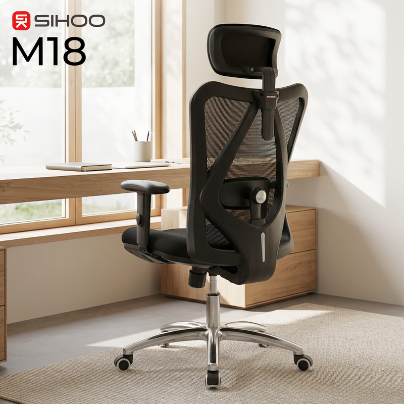 Крісло ергономічне офісне Sihoo M18 Mesh Black — фото 7