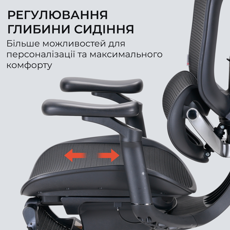 Крісло офісне Sihoo C300 LITE V2 Black з підставкою для ніг — фото 14