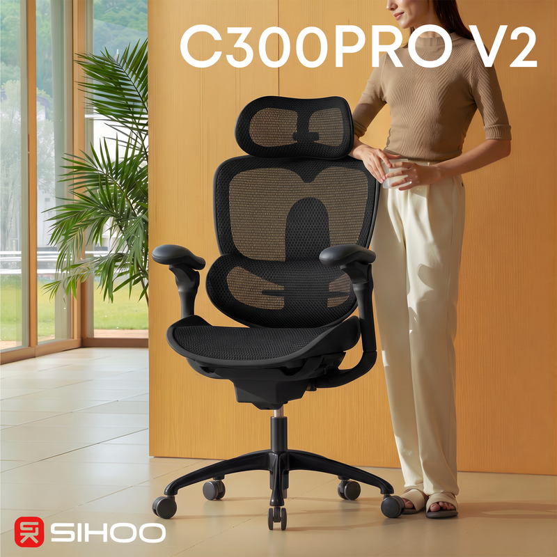 Крісло офісне Sihoo C300 PRO V2 Black — фото 6