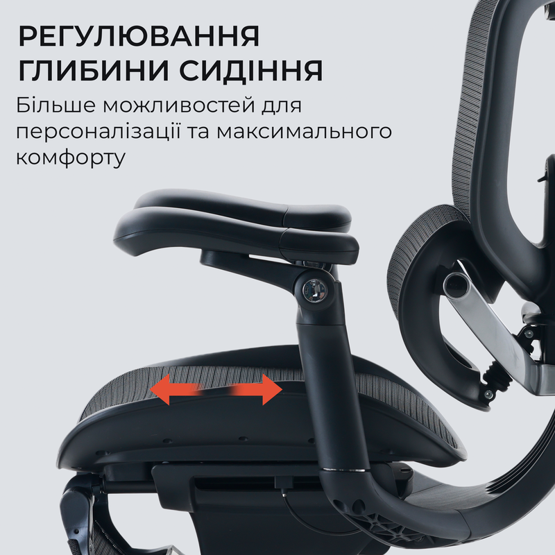 Крісло офісне Sihoo C300 PRO V2 Black з підставкою для ніг — фото 15