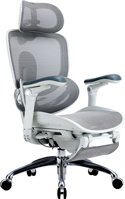 Крісло офісне Sihoo C300 PRO V2 White з підставкою для ніг — фото 3