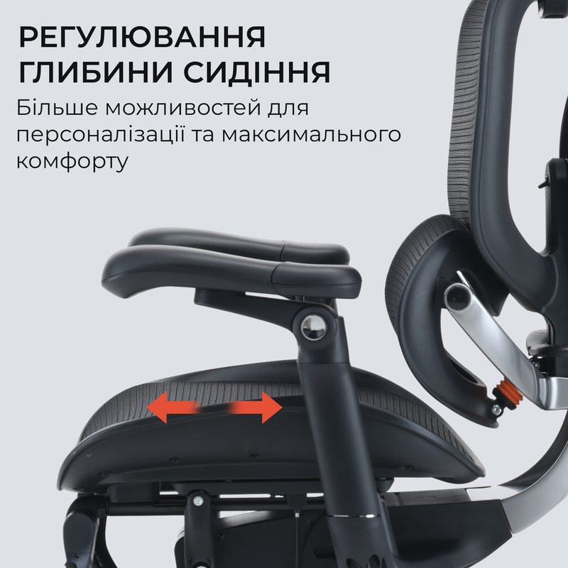 Крісло офісне Sihoo C500 V2 Black з підставкою для ніг — фото 16