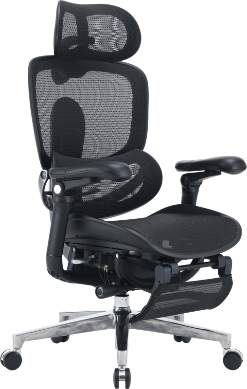 Крісло офісне Sihoo C500 V2 Black з підставкою для ніг — фото 3