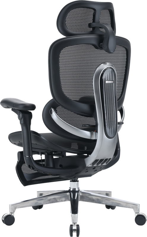 Крісло офісне Sihoo C500 V2 Black з підставкою для ніг — фото 5