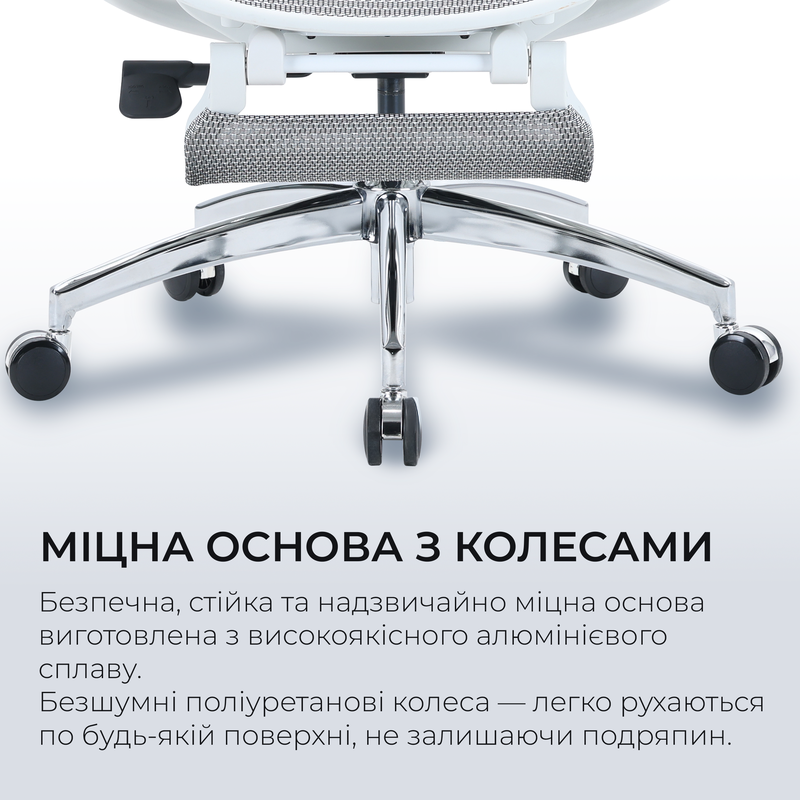 Крісло офісне з підставкою для ніг Sihoo DORO C300L Mesh White with footrest — фото 19