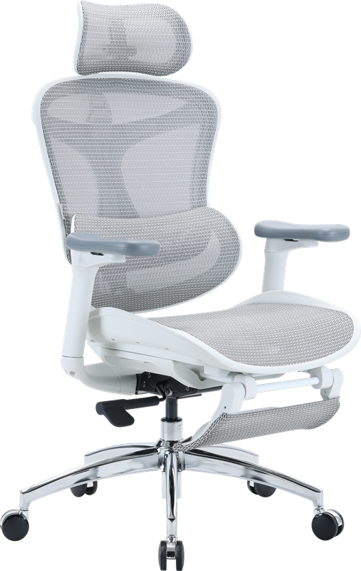 Крісло офісне з підставкою для ніг Sihoo DORO C300L Mesh White with footrest — фото 3