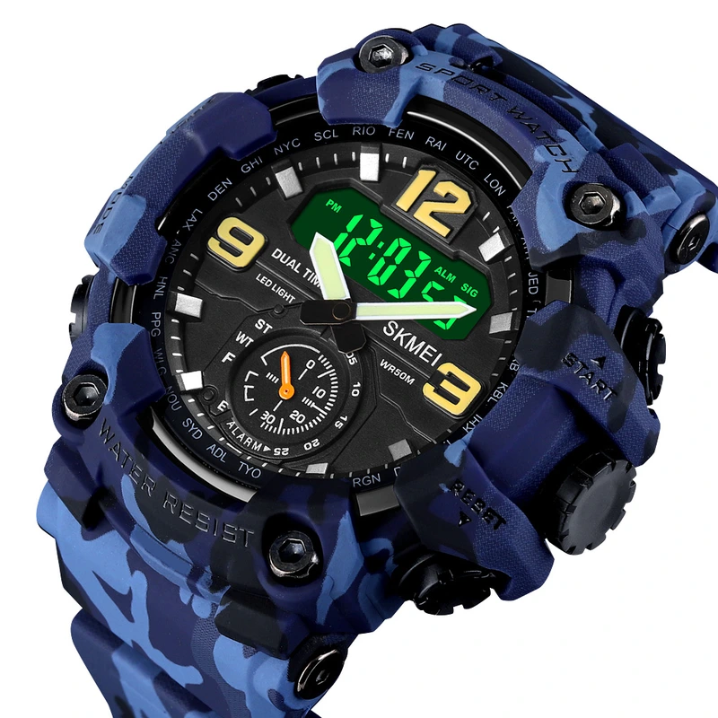 Чоловічий годинник Skmei 1637 Blue-Military