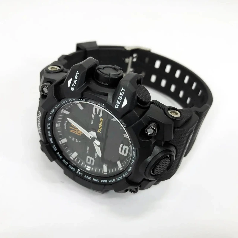 Годинник наручний Skmei 1586BK Ukraine (Чорний)