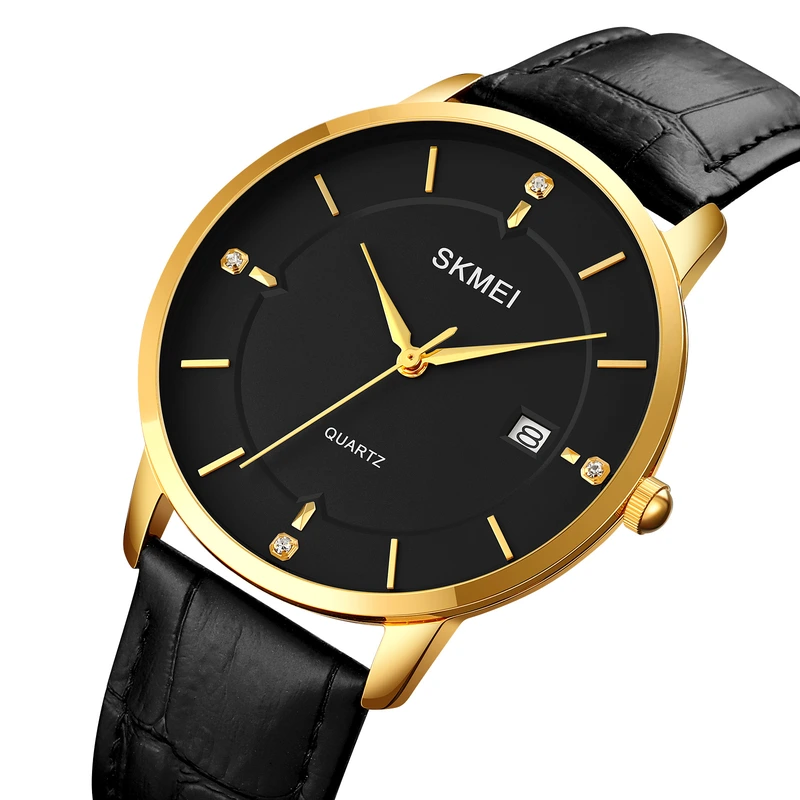 Skmei 1801LGDBK Gold-Black Leather