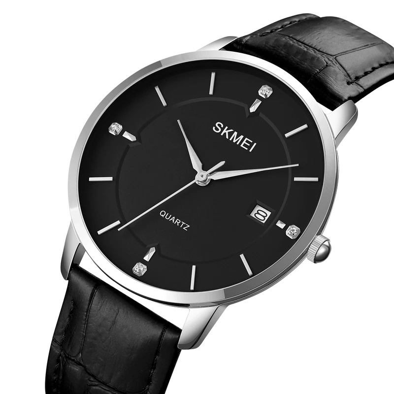 Skmei 1801LSIBK Silver-Black Leather