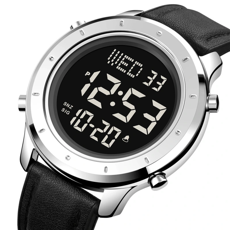 Skmei 1864LSIBK Silver-Black Leather