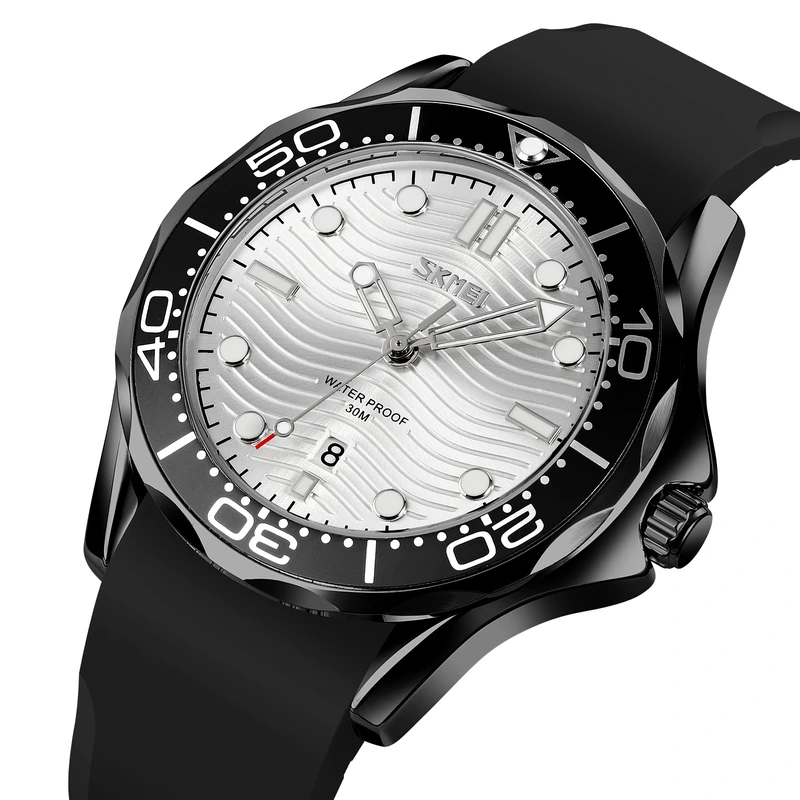 Skmei 9276PBKSI Black-Silver Silicone strap