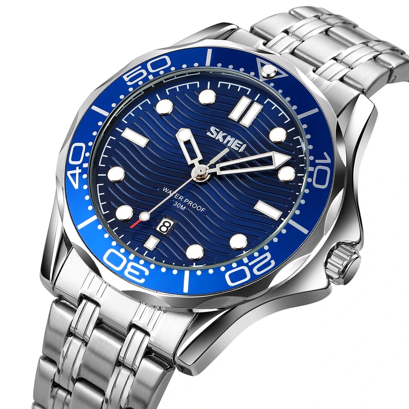 Skmei 9276SSIBU Silver-Blue Steel Strap