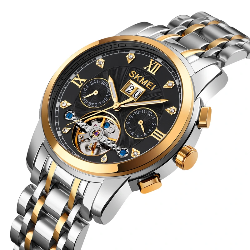 Жіночий годинник Skmei M029TGDBK Gold-Silver-Black