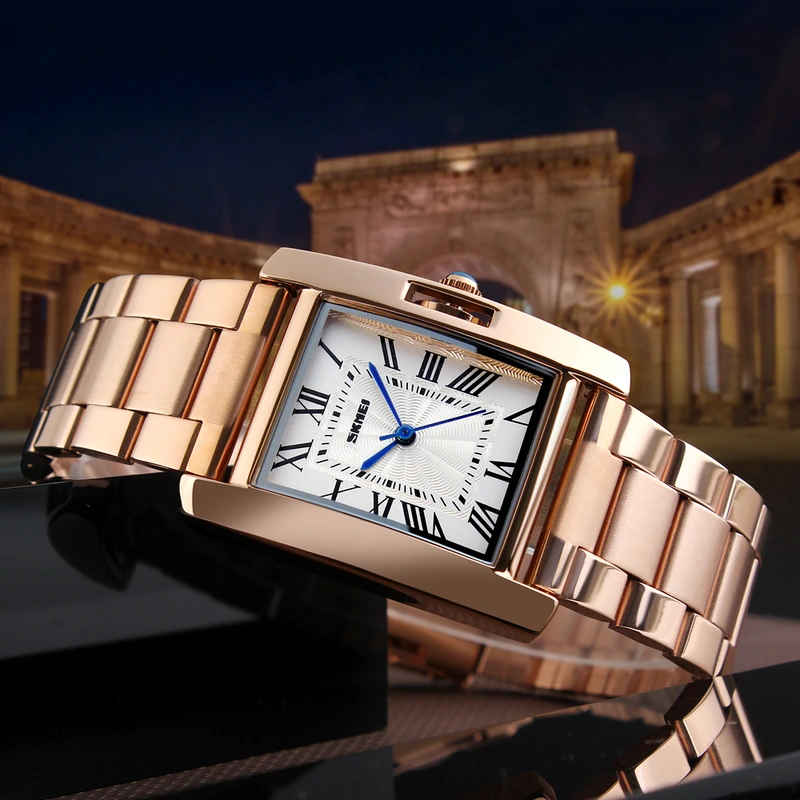 Жіночий наручний годинник Skmei 1284RG Rose Gold у кольорі рожеве золото з металевим браслетом — фото 3