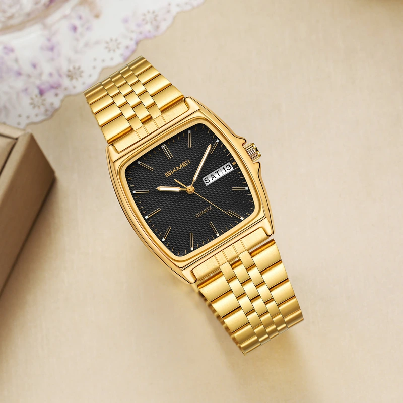 Жіночий годинник Skmei 2628GDBK Gold-Black у класичному стилі з металевим браслетом — фото 3
