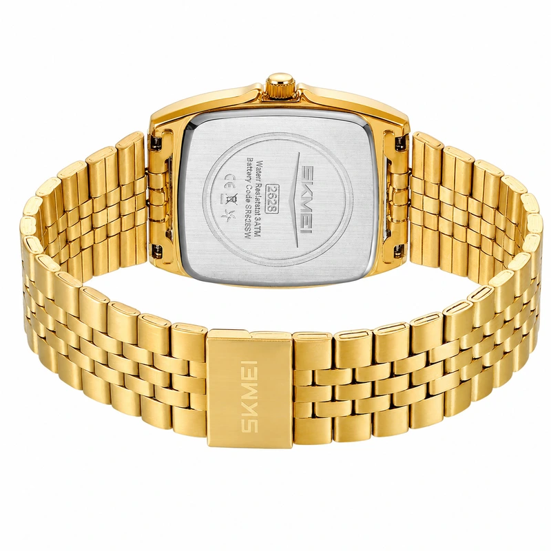 Жіночий годинник Skmei 2628GDWT Gold-White у класичному стилі з золотистим браслетом — фото 4