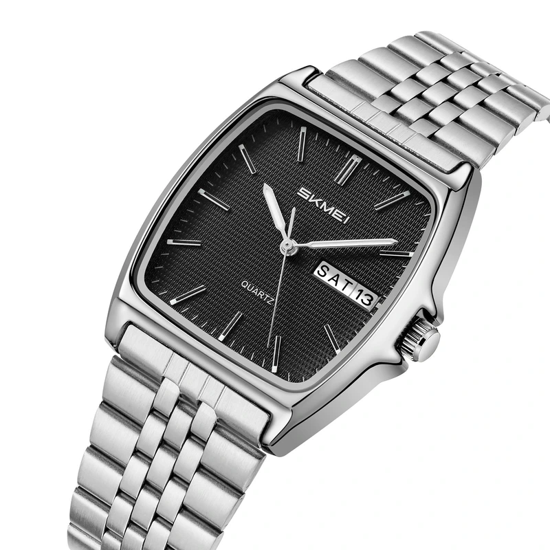 Жіночий годинник Skmei 2628SIBK Silver-Black з металевим браслетом та мінеральним склом
