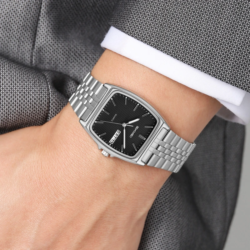 Жіночий годинник Skmei 2628SIBK Silver-Black з металевим браслетом та мінеральним склом — фото 4