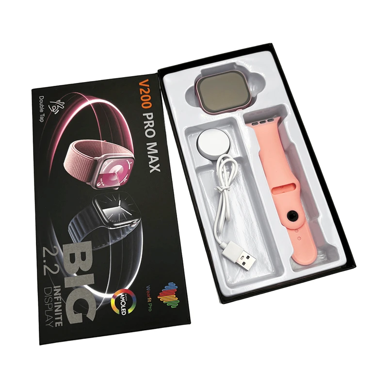 Смарт-годинник BIG V200 Pro Max 44mm. 220 mAh. IP65 Pink