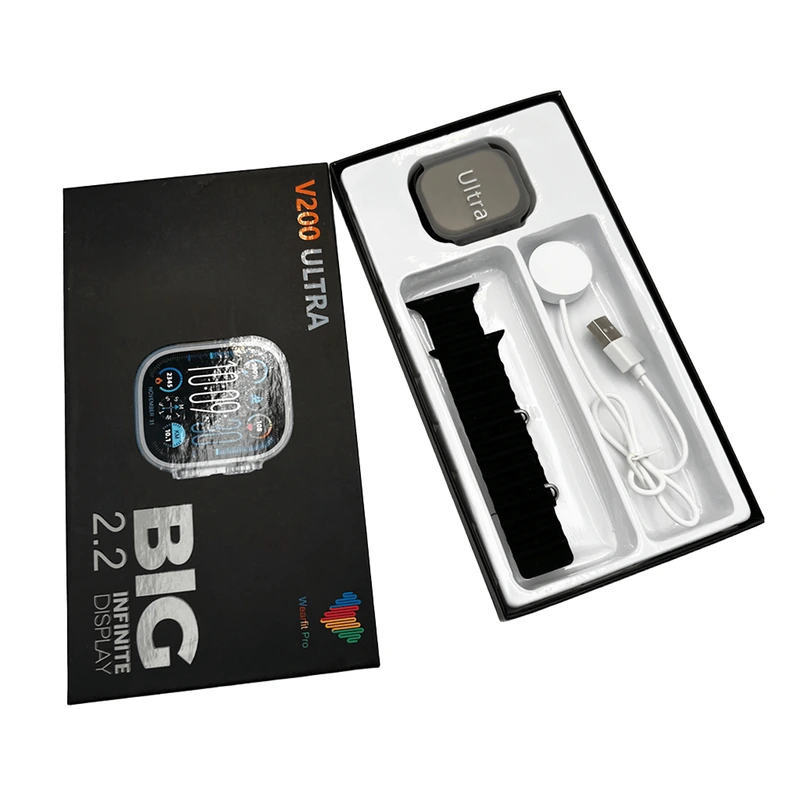 Смарт-годинник BIG V200 Ultra 44mm. 180 mAh. IP65 Black