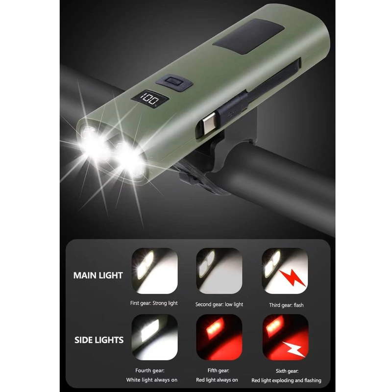 Велоліхтар Z-818 2x3W+COB (white+red) з Power Bank (6400mAh)