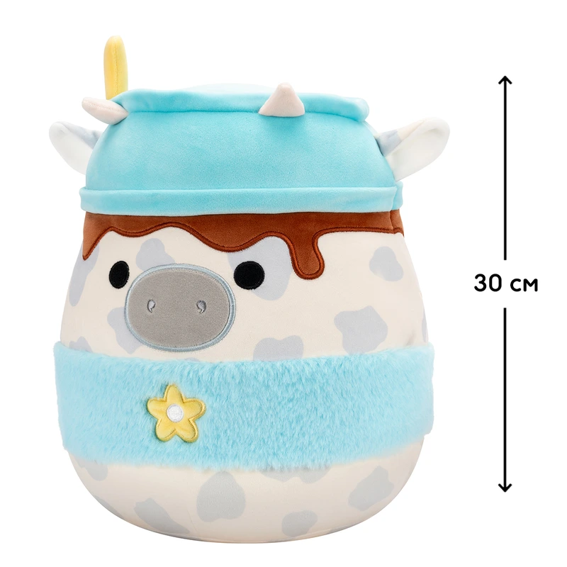 М'яка іграшка SQUISHMALLOWS – СІРА КОРІВКА (30 cm)