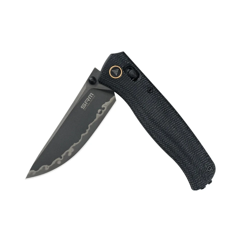 Ніж складаний туристичний SRM Medal 255L-MB3 (8.2 см) 140Cr / Micarta чорний