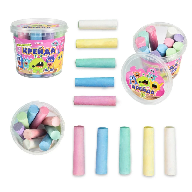 Крейда для малювання на асфальті 50138ST 16 штук, різнокольорова