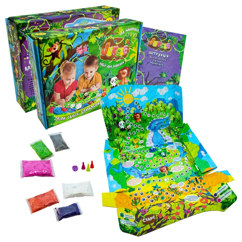 Набір маси для ліплення Strateg Jungle українською мовою (71409)